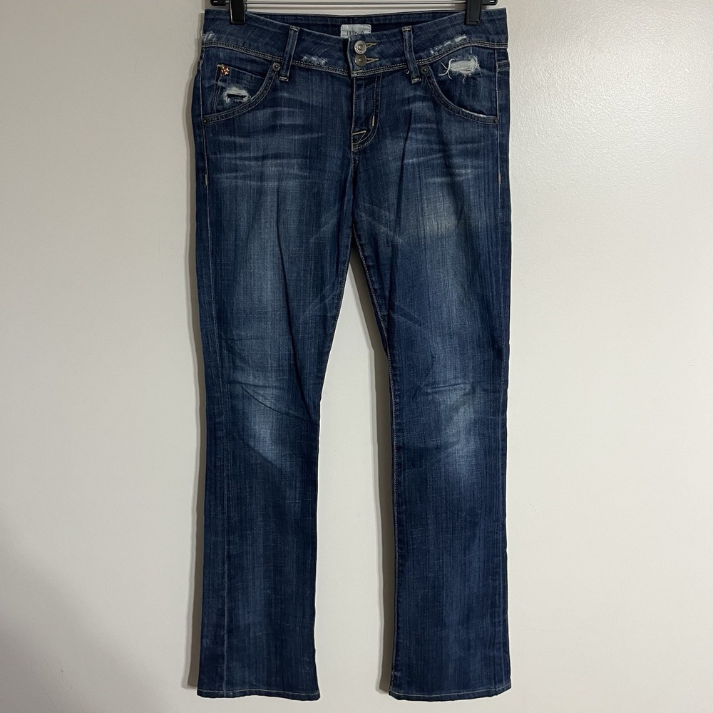 Hudson Jeans Womens Size 26 Blue Beth Baby Boot‎ Dark Wash Lightly Distressed